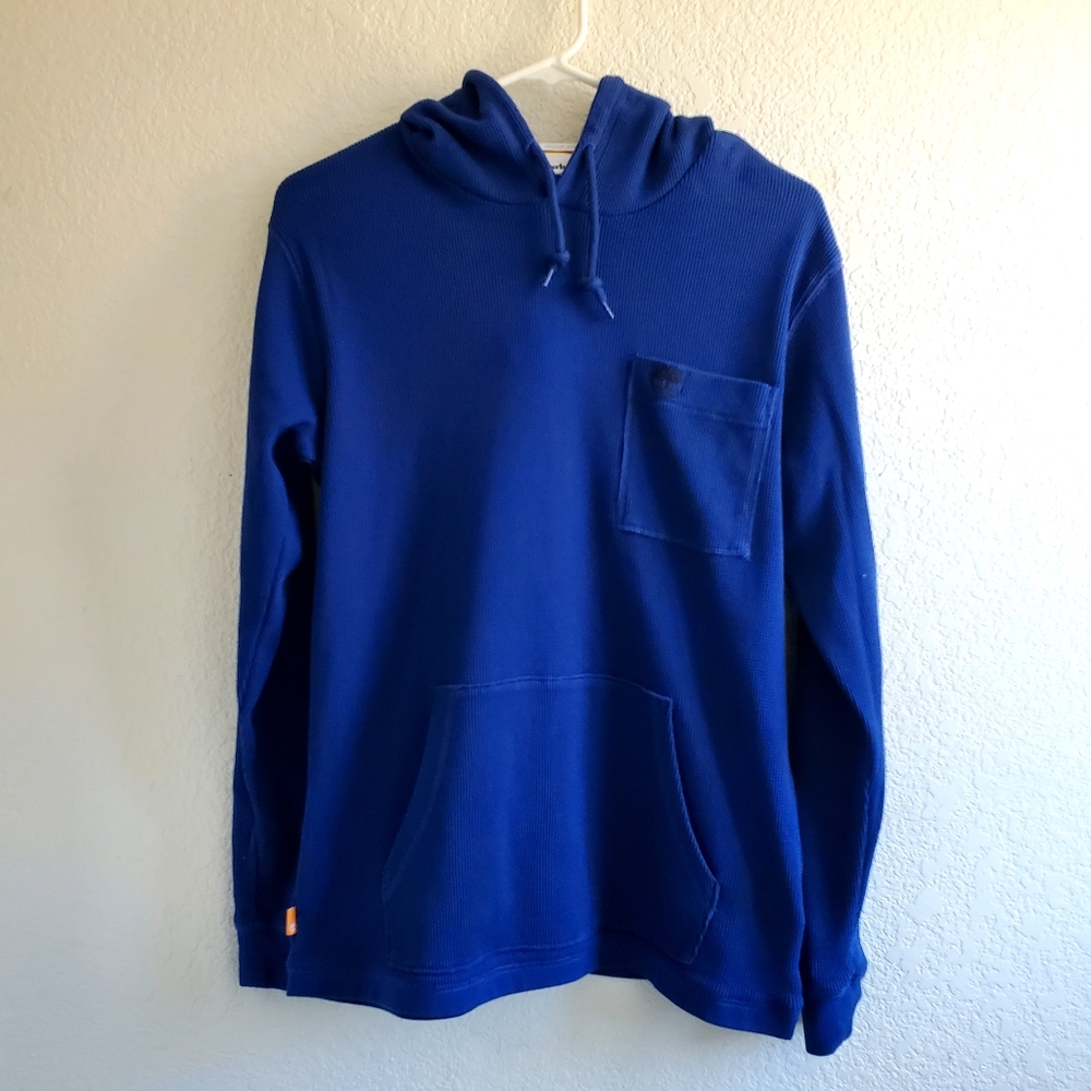 Timberland Pullover Waffle Knit‎ Thermal Hoodie Kangaroo/Patch Pockets